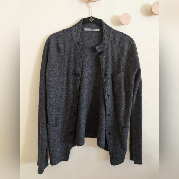 45r Gray Wool Cardigan - Unisex - Picture 2 of 3